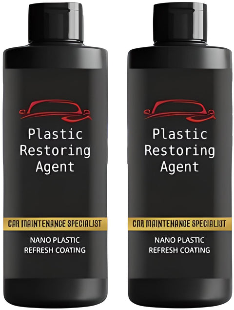 Nano Plastic Revitalizing Coating Agent for Car Plastic Revitalizing Coating Agent, Nano Black Plastic Refreshing Coating, Plastic Parts Refurbish Agent For Car, Automotive Interior Cleaning Agent, Plastic Restorer Shine Polisher Pack Of 2