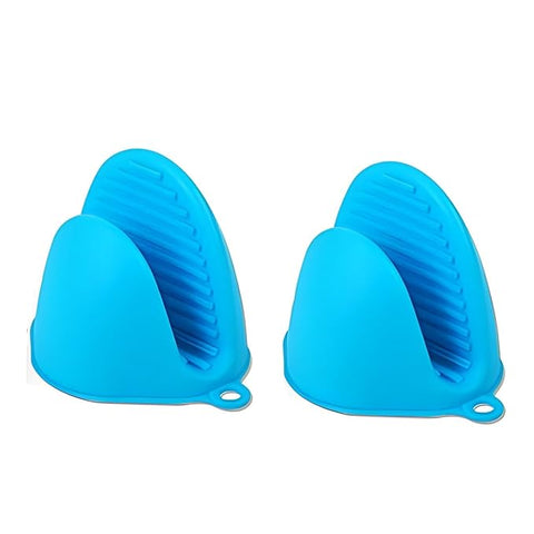 SYGA Set of 2 Silicone Pinch Grip Mitten Oven Mitt Gripper Grip Kitchen Potholder Utensil Tool, Blue - 2 Pcs