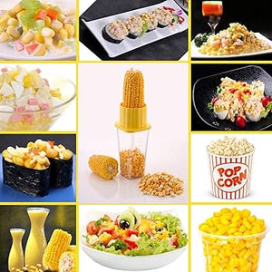 Corn Stripper Corn Seeds Remover Cutter with Container Unbreakable Plastic Pack of 1, Multi-color