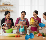 Corn Stripper with Container, 750ml Manual Vegetable Chopper, Rice Washing Bowl with Strainer, Mapperz Silicon Kitchen Set (2 Pack)