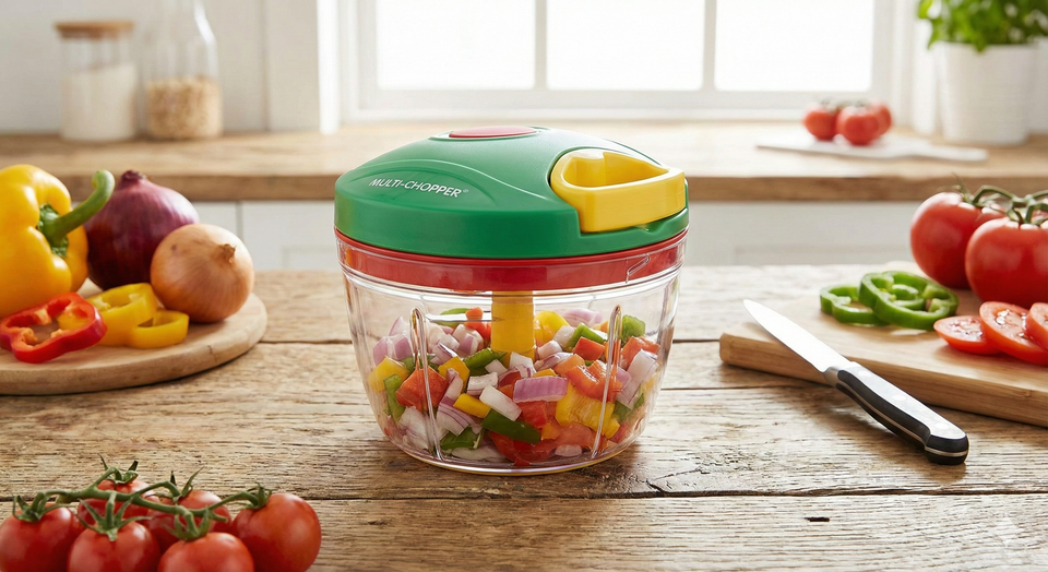 Plastic Manual Vegetable Chopper for Kitchen, Vegetable Cutter for Kitchen, Onion Chopper, Onion Cutter (Multi Colour) (750 ml)