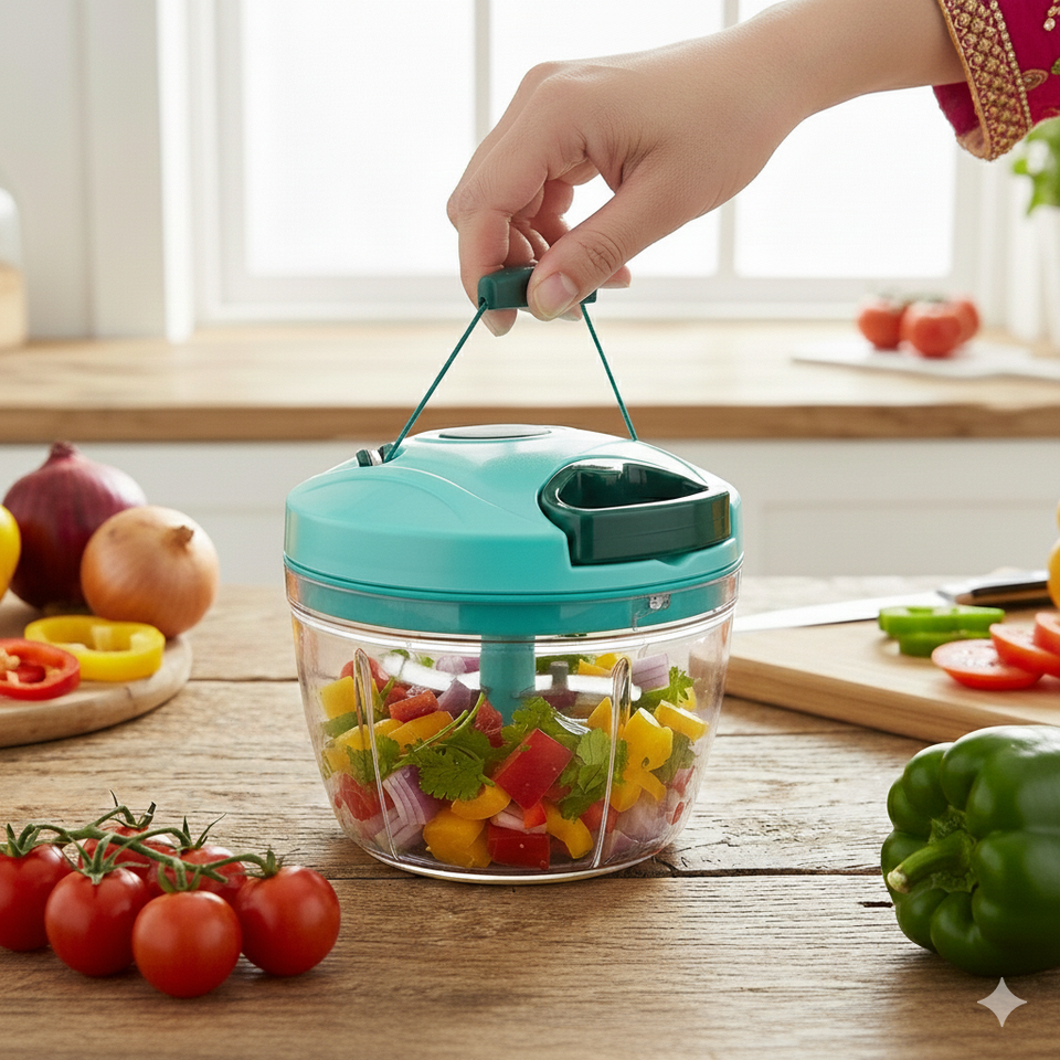 Plastic Manual Vegetable Chopper for Kitchen, Vegetable Cutter for Kitchen, Onion Chopper, Onion Cutter (Multi Colour) (750 ml)
