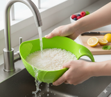 Rice Washing Filter Strainer Basket Colander Sieve Fruit Vegetable Bowl Drainer Cleaning Tools Home Kitchen Kit Unbreakable (Strainer)