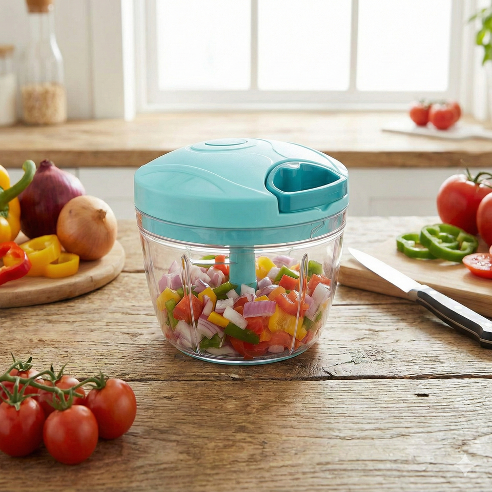 Plastic Manual Vegetable Chopper for Kitchen, Vegetable Cutter for Kitchen, Onion Chopper, Onion Cutter (Multi Colour) (750 ml)